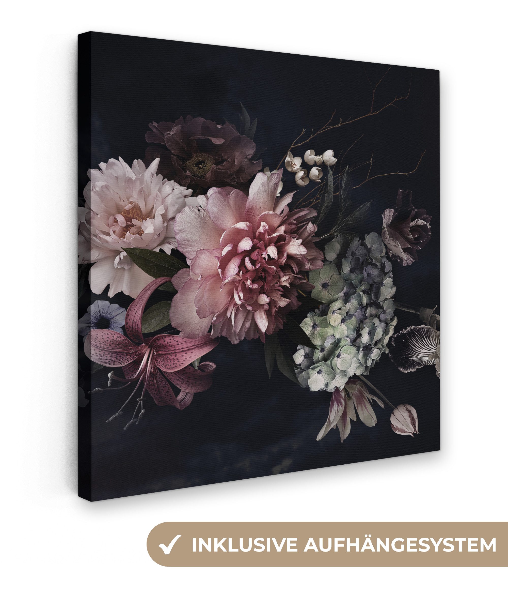 OneMillionCanvasses® Leinwandbild Blumen - Vintage - günstig online kaufen