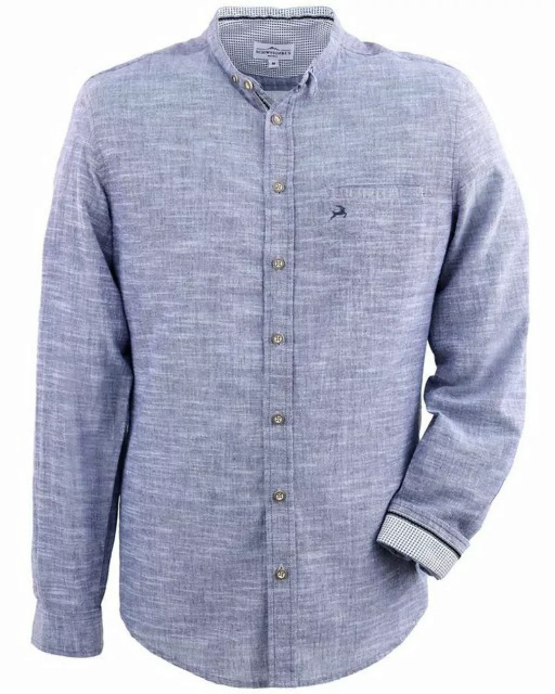 Maddox Trachtenhemd Trachtenhemd mit Stehkragen - Hemd-106, Blau günstig online kaufen