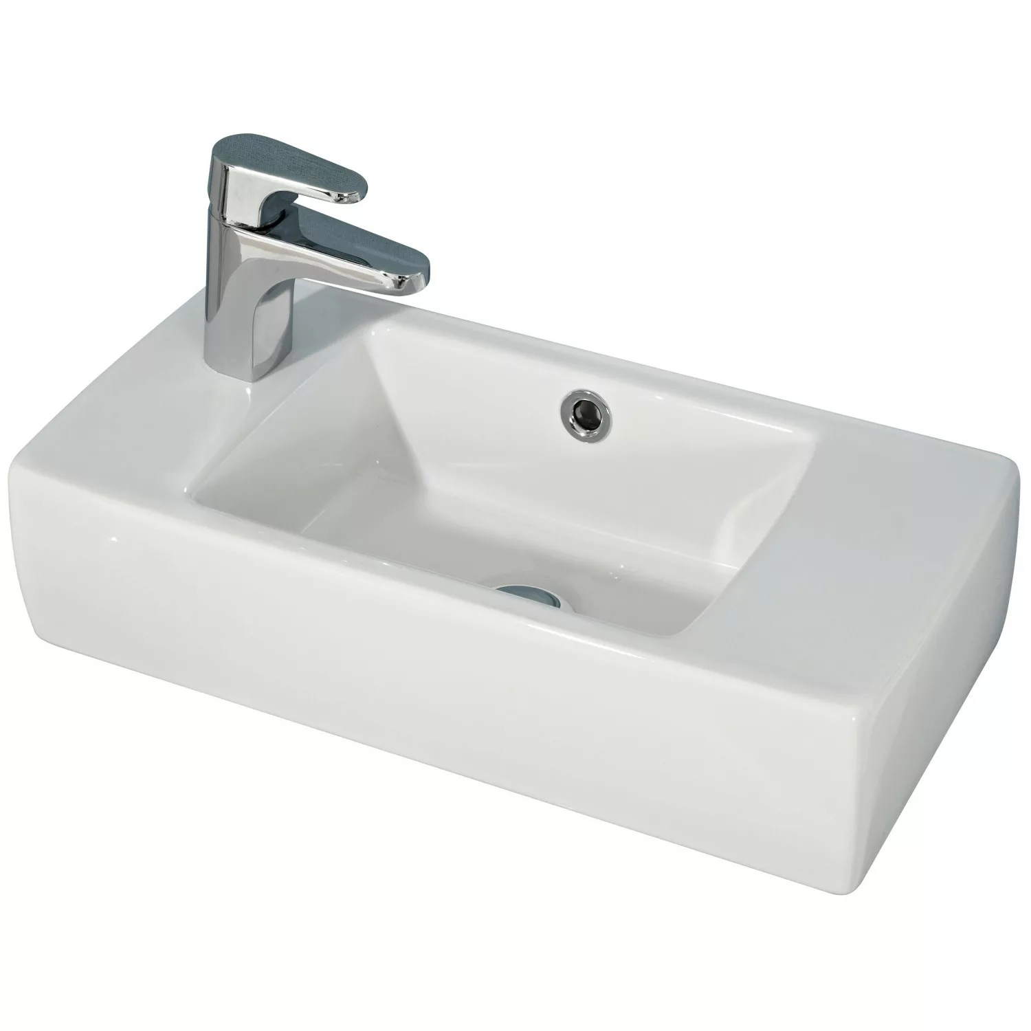 Pelipal Handwaschbecken Quickset 313 50 cm Ablage rechts eckig Weiß günstig online kaufen