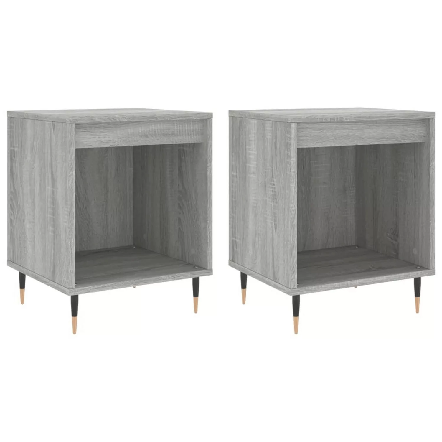 vidaXL Nachttische 2 Stk Grau Sonoma 40x35x50 cm Holzwerkstoff Modell 3 günstig online kaufen