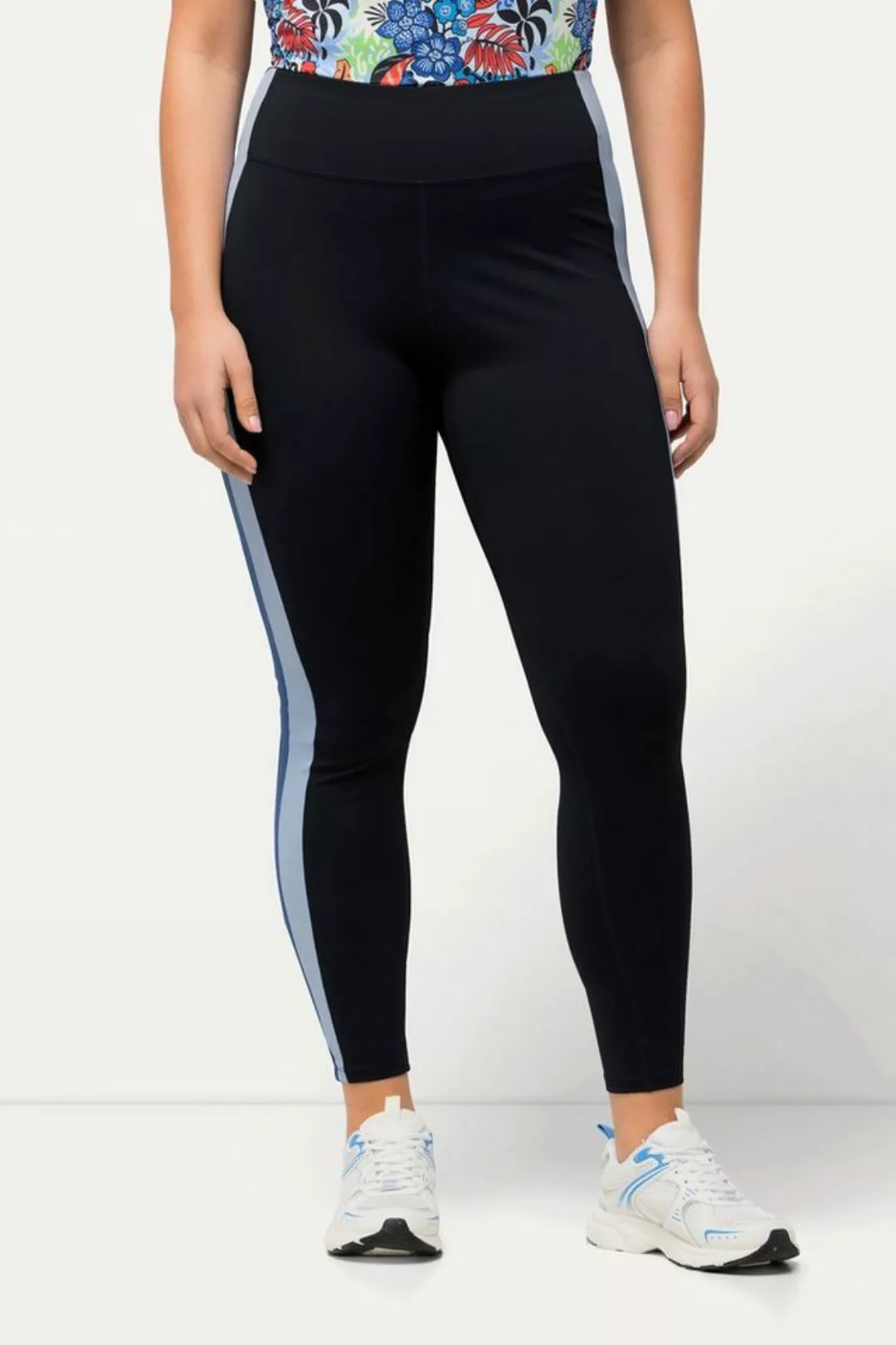 Ulla Popken Lederimitathose Sport-Leggings schnelltrocknend High Waist günstig online kaufen