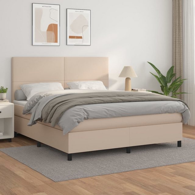 vidaXL Boxspringbett Bett Boxspringbett mit Matratze Kunstleder (160 x 200 günstig online kaufen