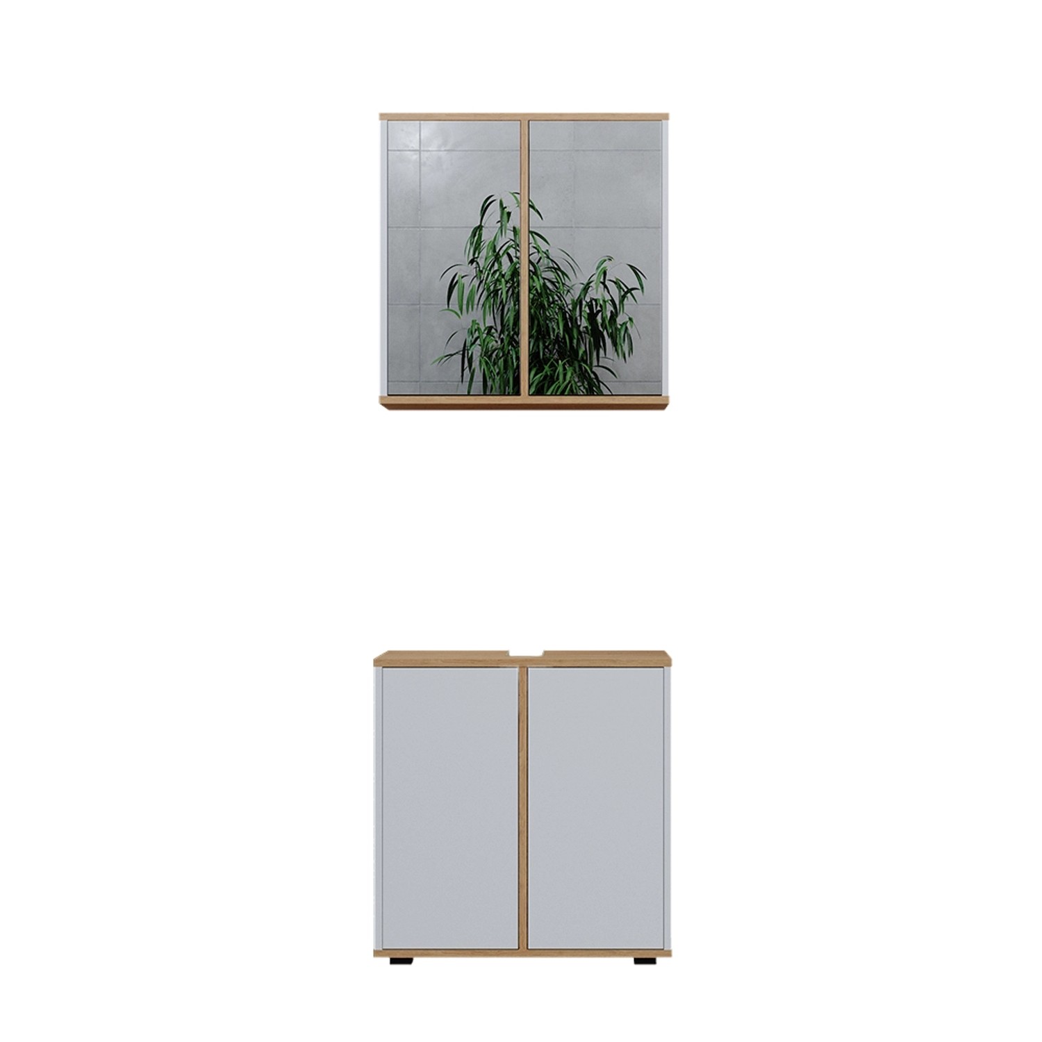 Vicco Badmöbel-Set Didi Weiß/Artisan 2 Teile Unterschrank 60 cm günstig online kaufen