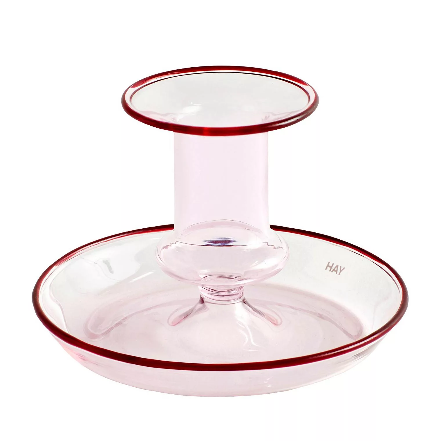 Kerzenleuchter Flare Small glas rosa / Glas - Hay - Rosa günstig online kaufen