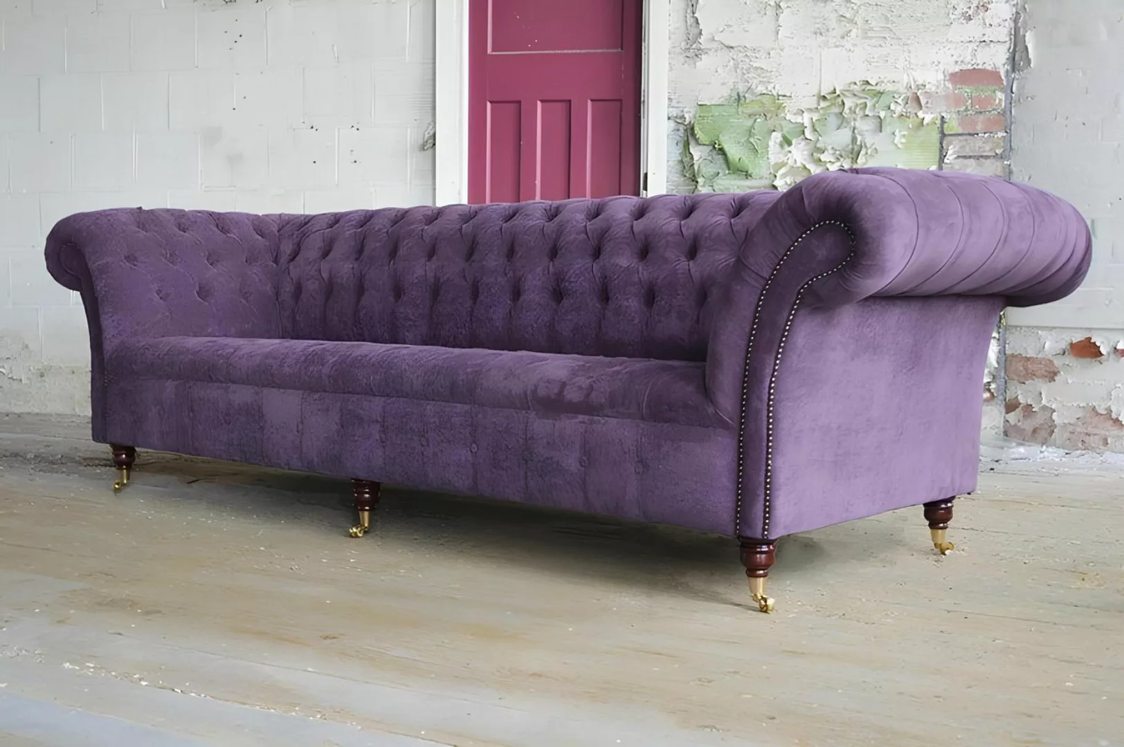 Xlmoebel Sofa Chesterfield Stoffsofa für 4 Personen - Polstermöbel im Luxus günstig online kaufen