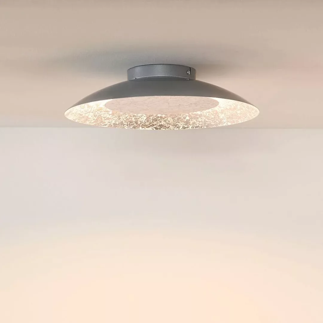 Runde Deckenleuchte Foskal in silber, inkl. LED, Ø 345 mm günstig online kaufen