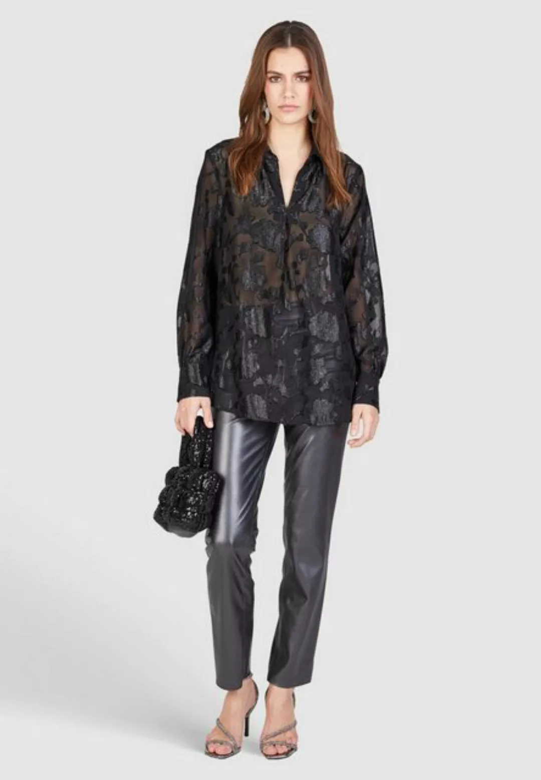 MARC AUREL Blusenshirt Bluse aus Metallic-Jacquard black günstig online kaufen