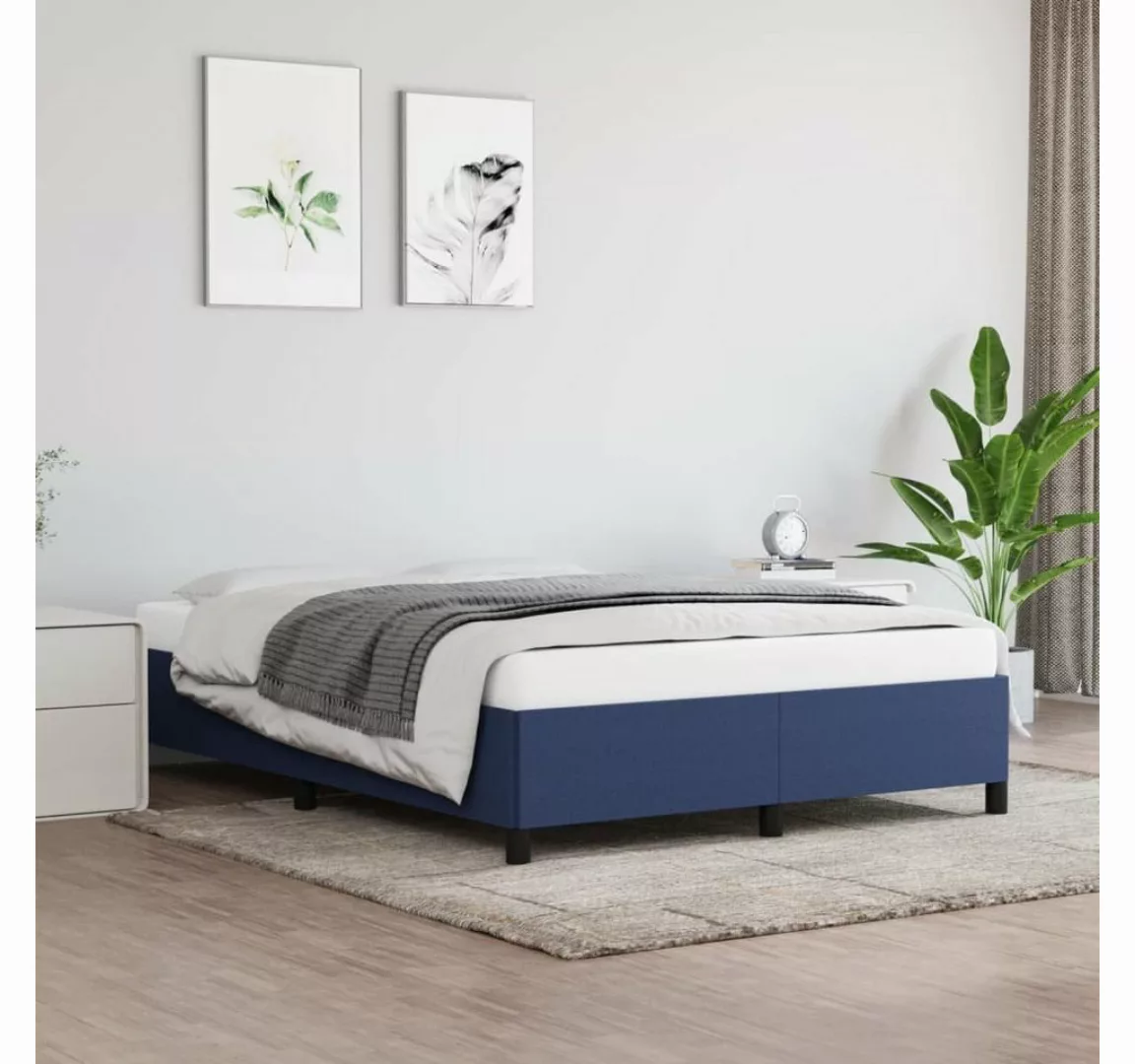 furnicato Bett Bettgestell Blau 140x200 cm Stoff günstig online kaufen