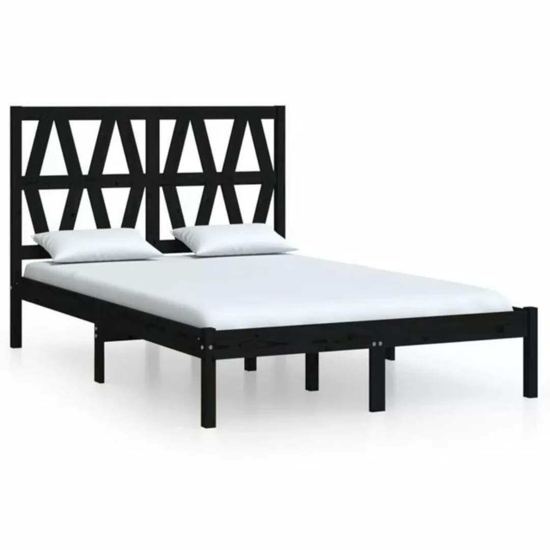 furnicato Bett Massivholzbett Schwarz Kiefer 140x190 cm günstig online kaufen