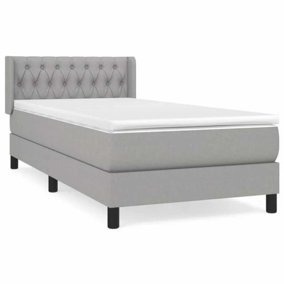 furnicato Bett Boxspringbett mit Matratze Hellgrau 100x200 cm Stoff günstig online kaufen