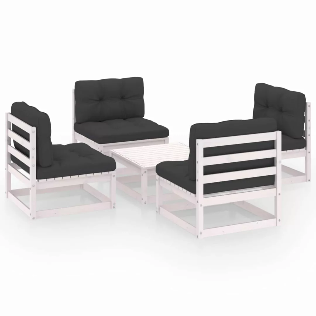 5-tlg. Garten-lounge-set Mit Kissen Kiefer Massivholz günstig online kaufen