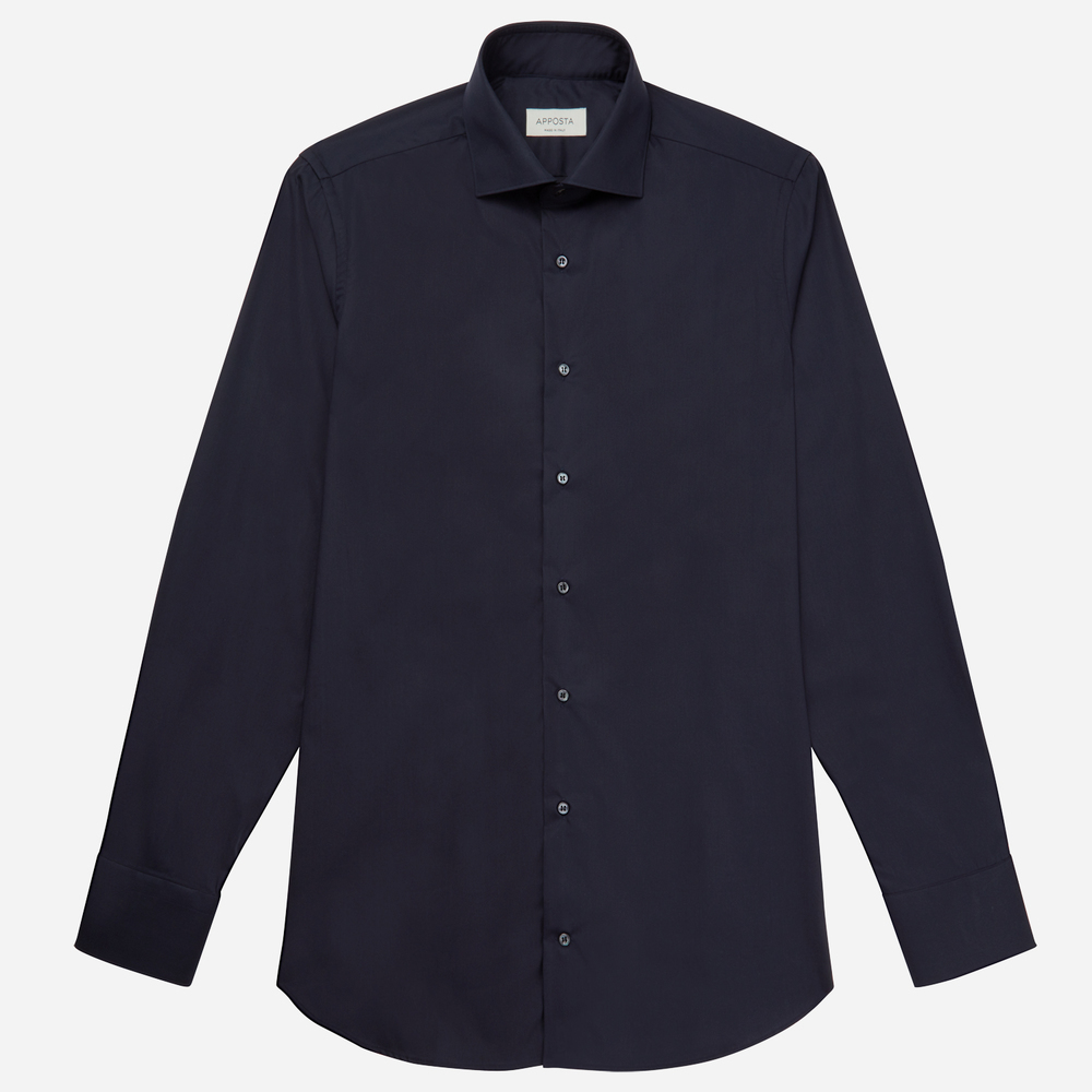 Hemd  einfarbig  marineblau lycra popeline sensitive, kragenform  modernisi günstig online kaufen