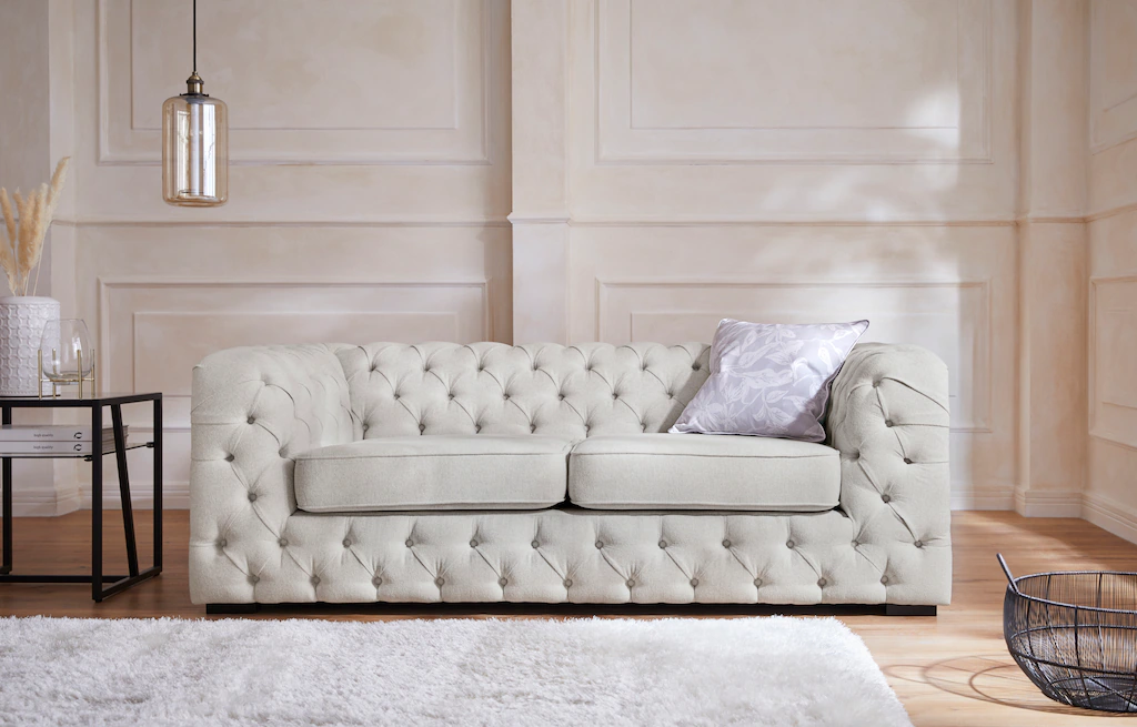 Home affaire Chesterfield-Sofa "Kalina", mit klassischer Chesterfield-Knopf günstig online kaufen
