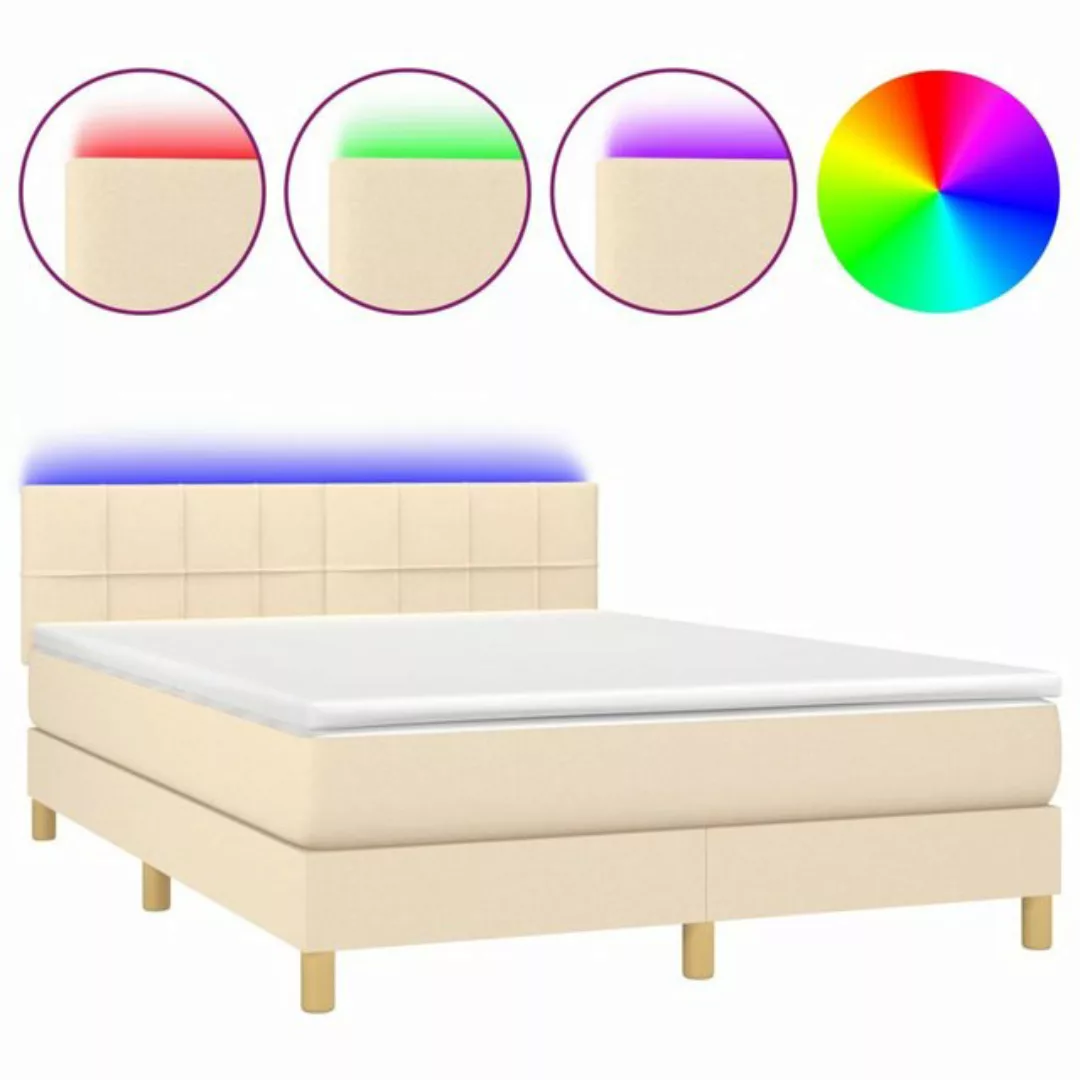 vidaXL Boxspringbett Bett Boxspringbett komplett mit Matratze & LED Stoff ( günstig online kaufen