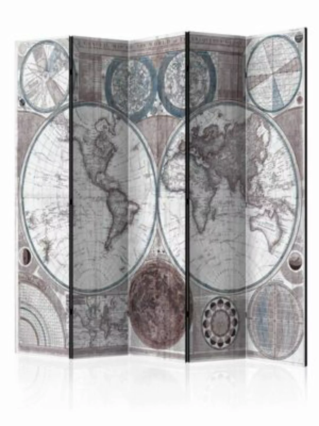 artgeist Paravent Terraqueous Globe [Room Dividers] blau-kombi Gr. 225 x 17 günstig online kaufen