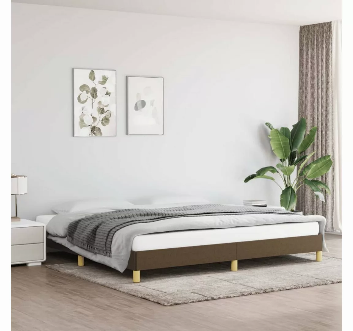 furnicato Bett Bettgestell Dunkelbraun 200x200 cm Stoff günstig online kaufen