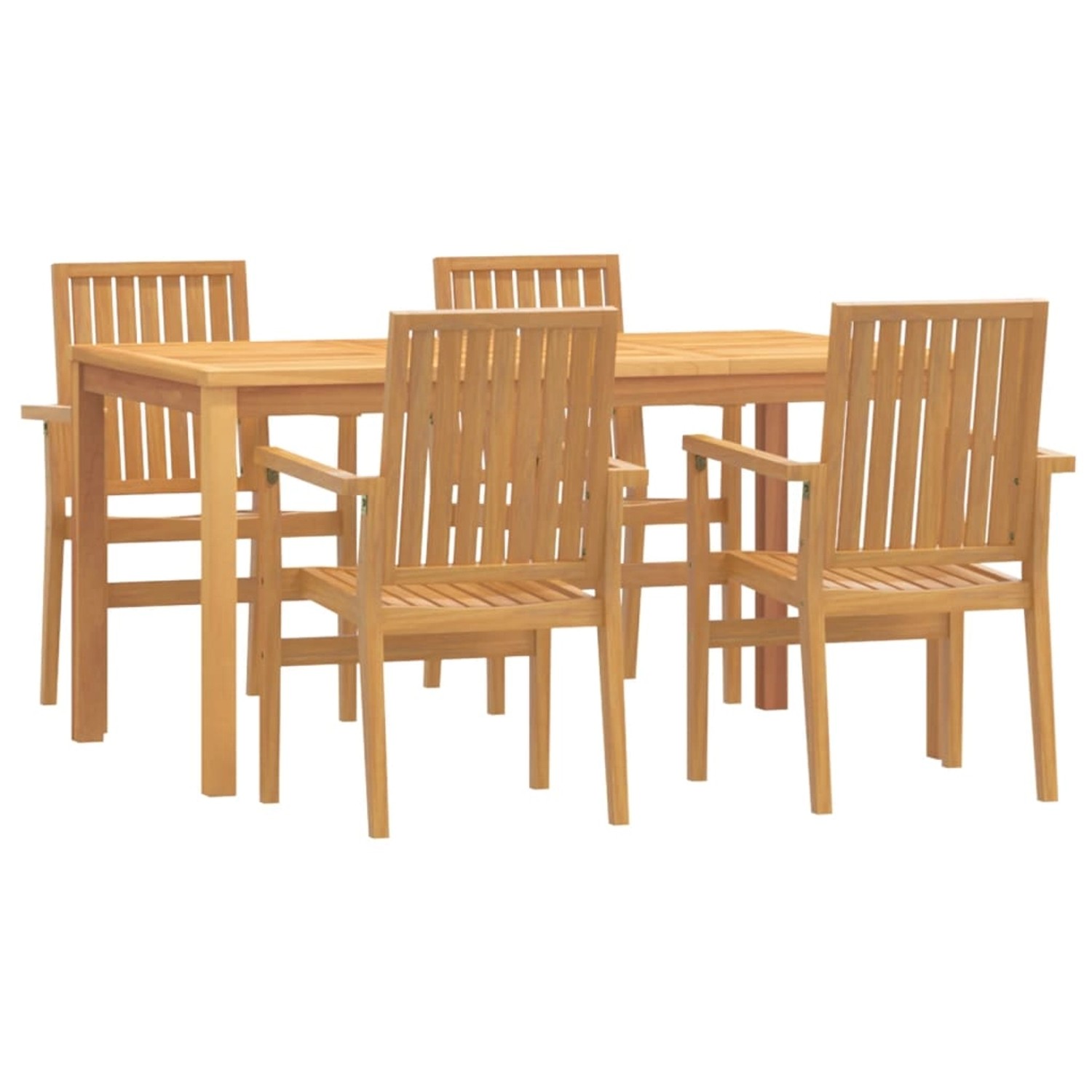 vidaXL 5-Tlg Garten-Essgruppe Massivholz Teak 3157915 günstig online kaufen