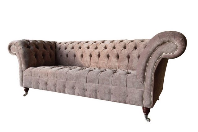 Xlmoebel Sofa Klassisches Ledersofa Chesterfield Sofa Sitz Polster Stoffcou günstig online kaufen