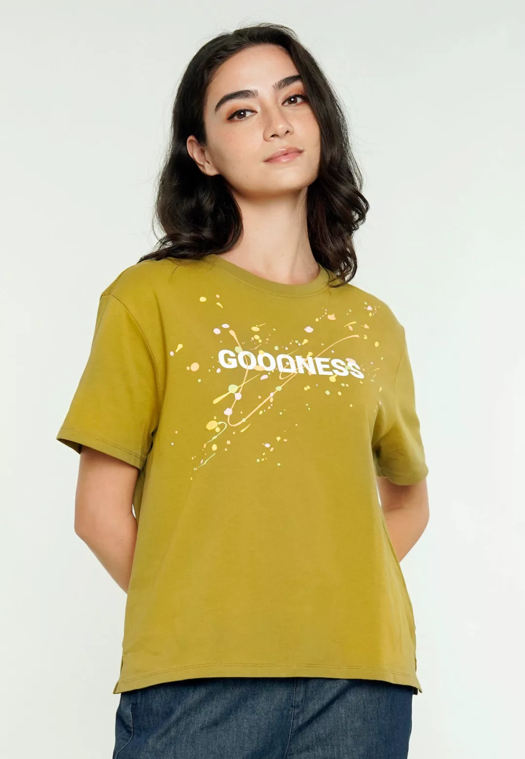 GIORDANO T-Shirt, mit zartem Front-Print günstig online kaufen