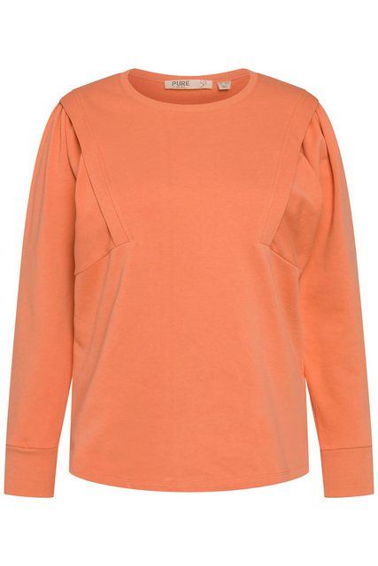 Ulla Popken Sweatshirt Sweatshirt Rundhals Statement-Langarm Biobaumwolle günstig online kaufen