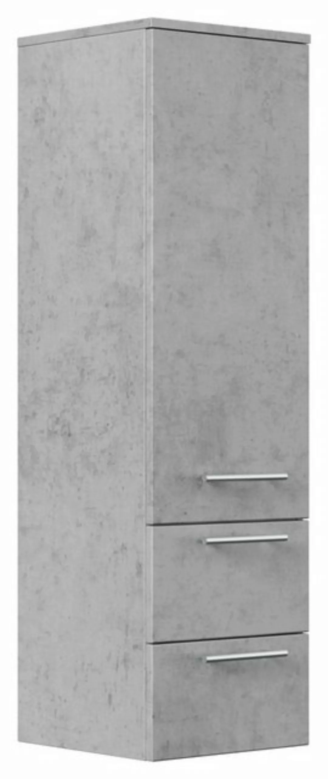 Magnolia Home Hochschrank Hochschrank 120 cm in Beton mit Glaseinlagen günstig online kaufen