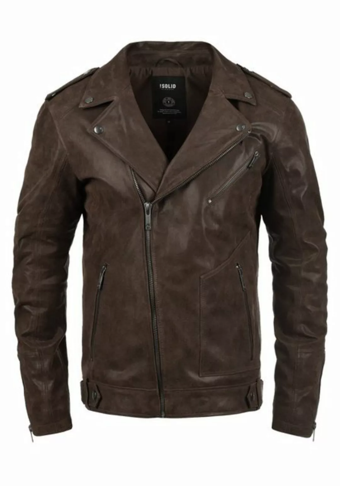 !Solid Bikerjacke SDMash Lederjacke mit asymmetrischem Reißverschluss günstig online kaufen