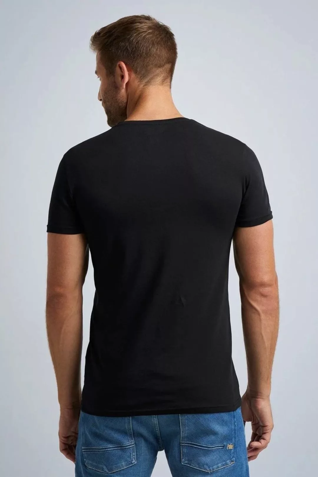 PME Legend Basic T-Shirt 2er Pack V-Ausschnitt Schwarz - Größe L günstig online kaufen