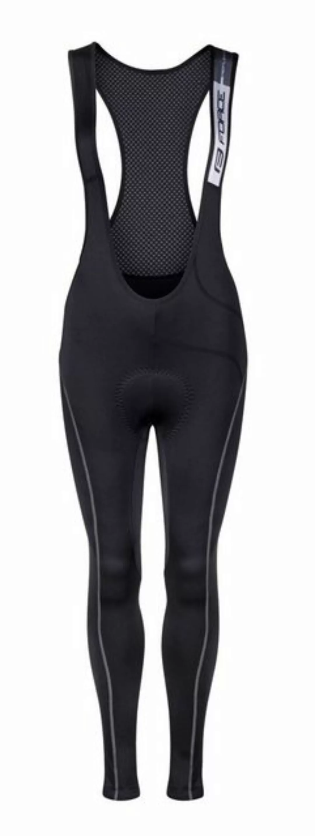 FORCE Fahrradhose Trägerhose REFLEX LINE LADY mit Pad in Schwarz günstig online kaufen