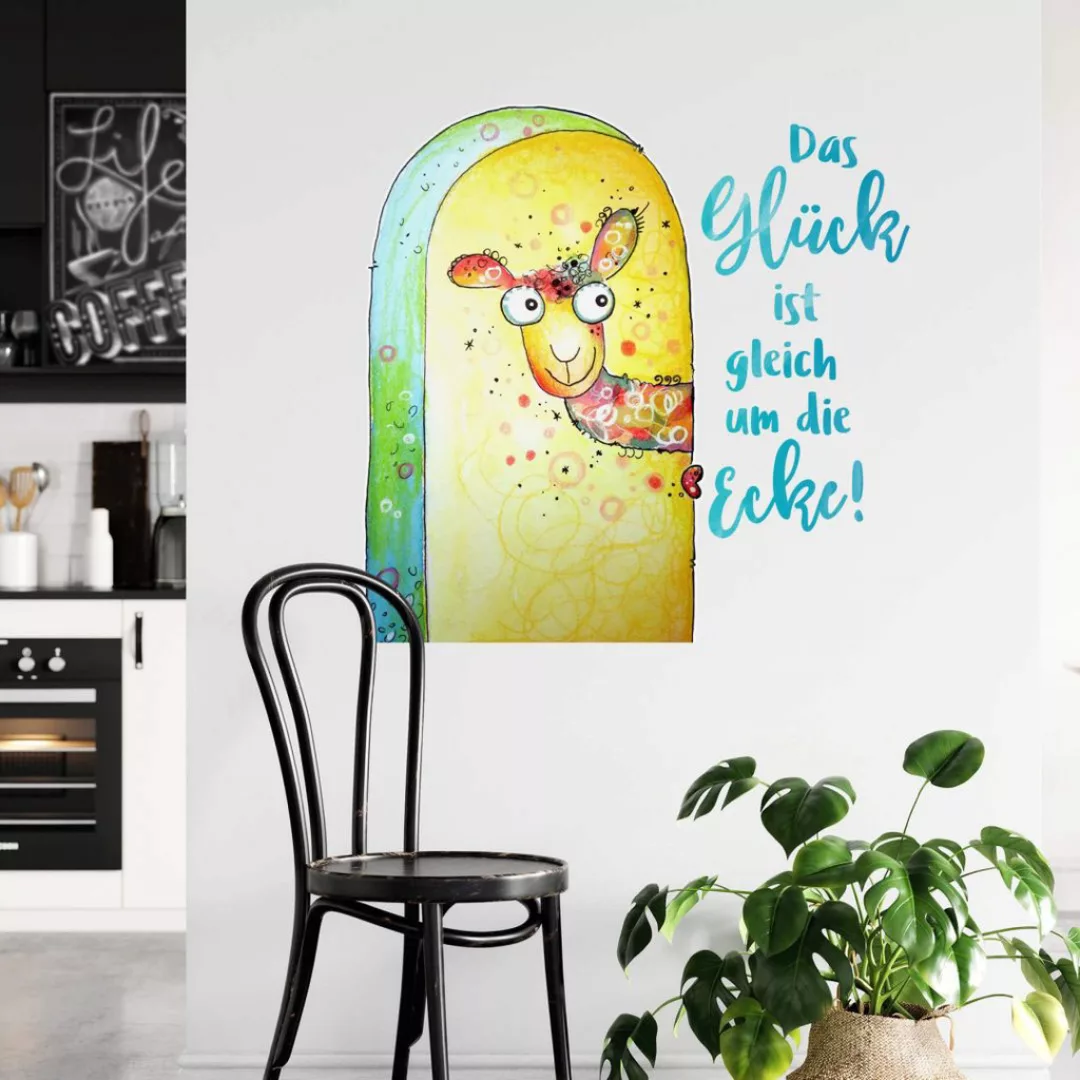Wall-Art Wandtattoo "Glück ist gleich um die Ecke", (1 St.) günstig online kaufen