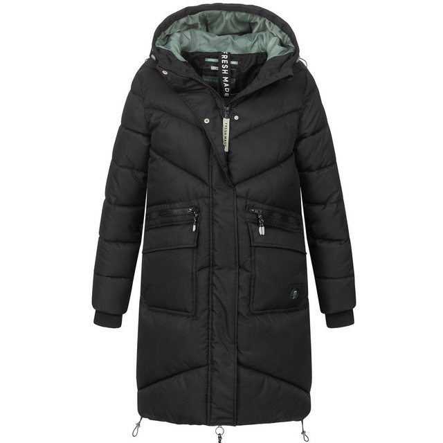 SUBLEVEL Steppjacke Damen Mantel mit Kapuze extra lange Winter Jacke Parka günstig online kaufen