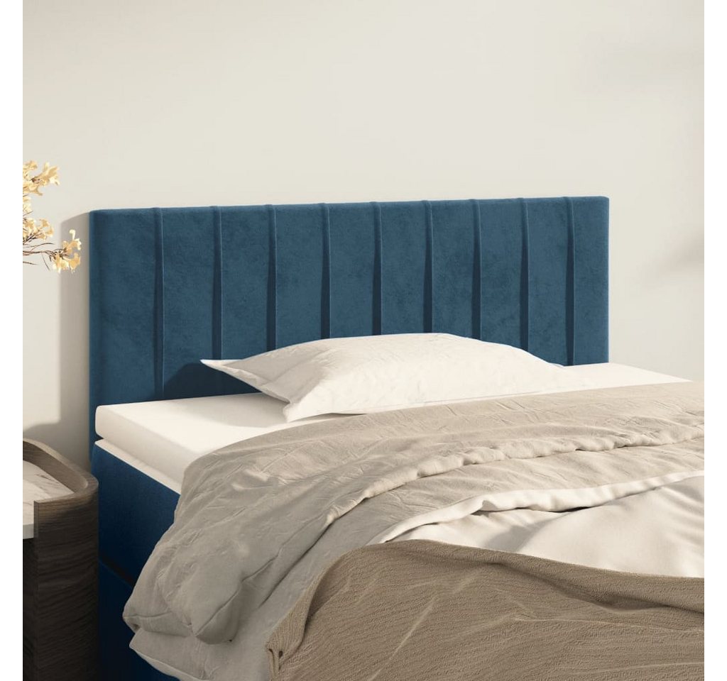 vidaXL Bett, Kopfteil Dunkelblau 90x5x78/88 cm Samt günstig online kaufen