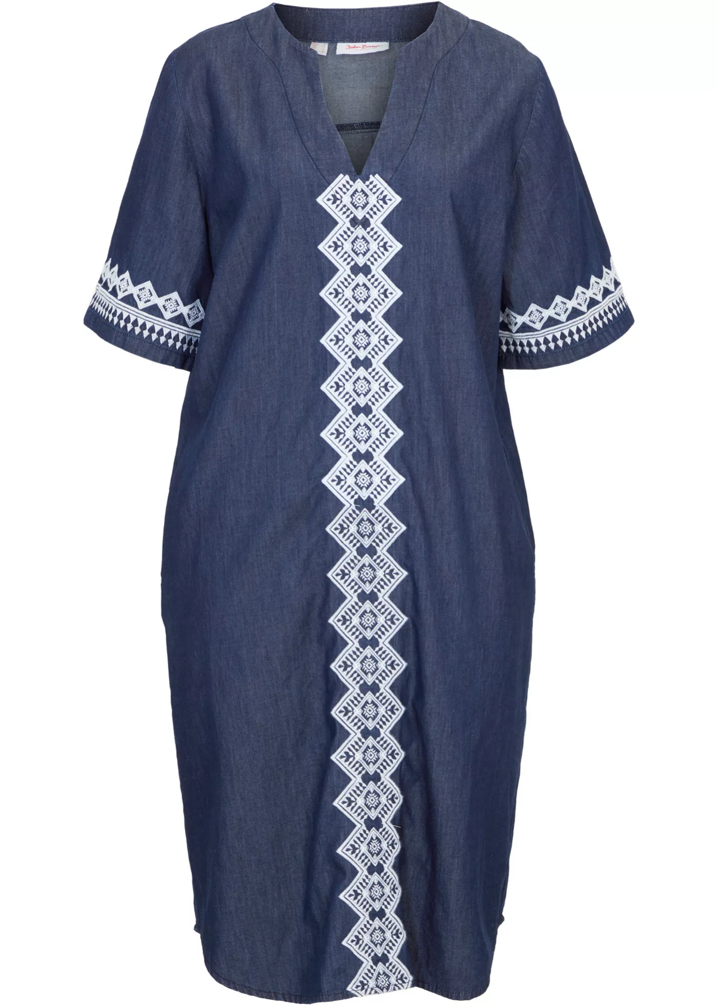 Jeans Tunika-Kleid mit Stickerei günstig online kaufen
