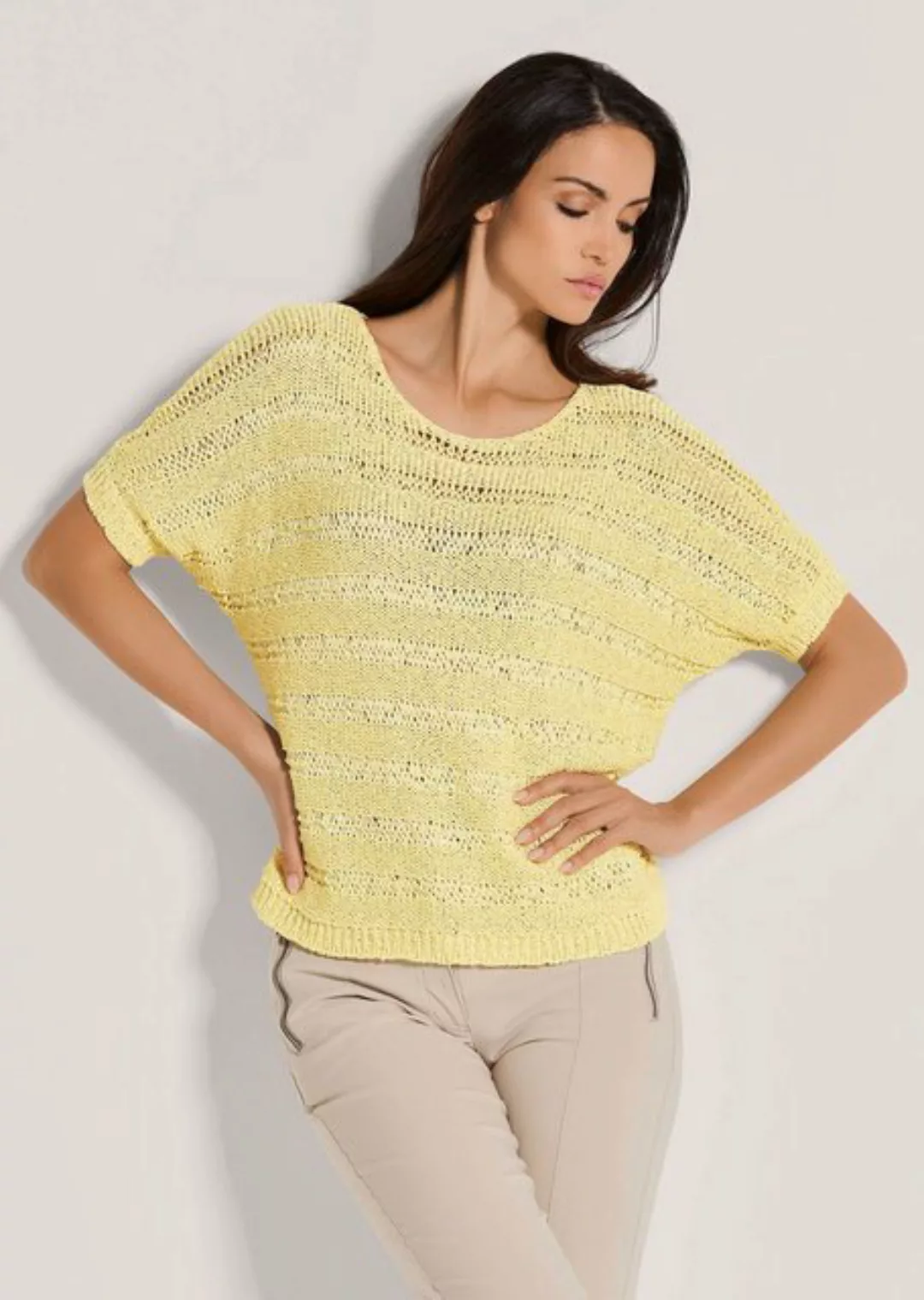 MADELEINE Strickpullover Bändchen-Pullover mit Glanz-Effekt günstig online kaufen