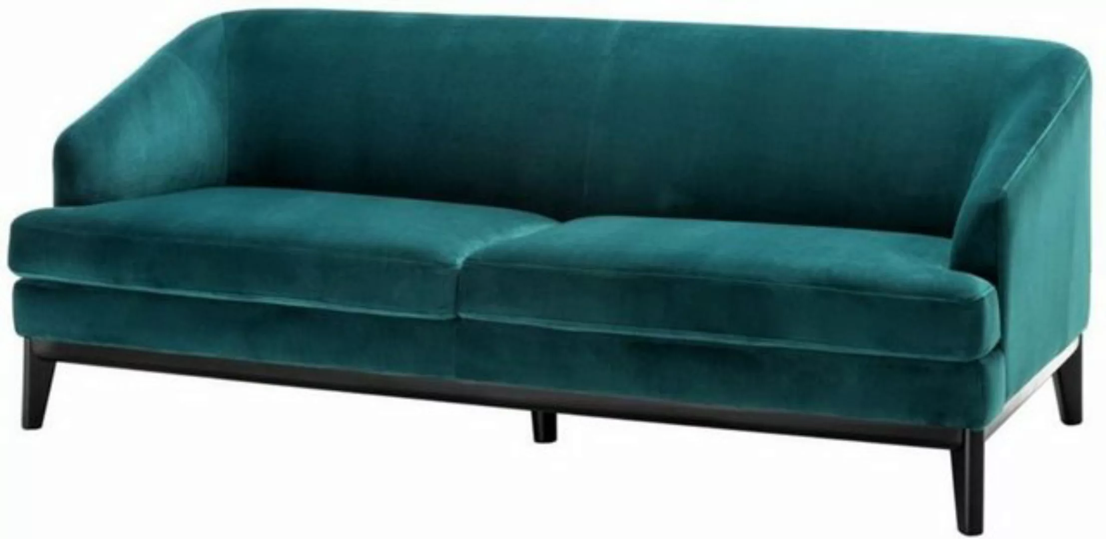 Casa Padrino Sofa Luxus Wohnzimmer Sofa Meergrün / Schwarz 195 x 90 x H. 75 günstig online kaufen