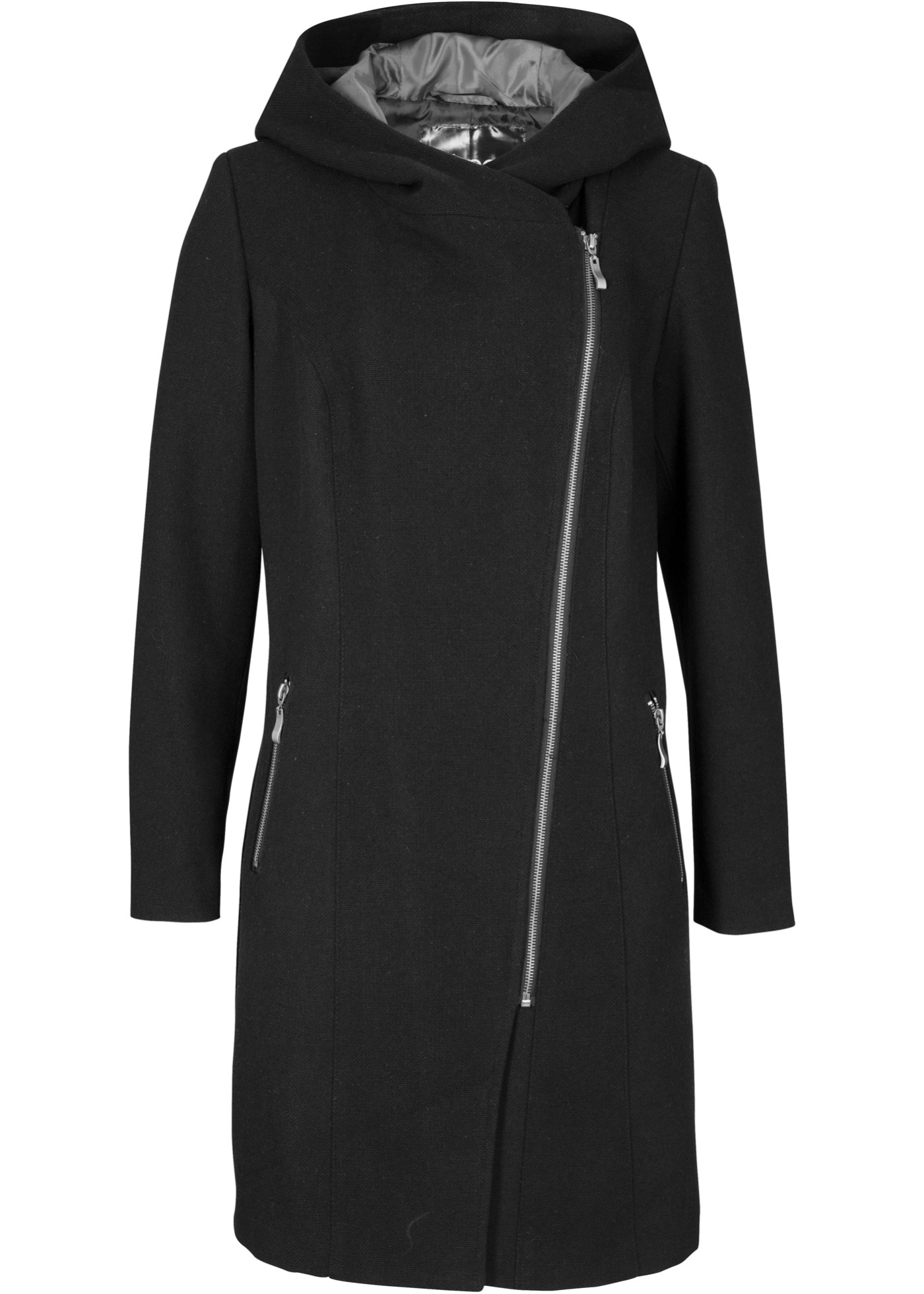 Longjacke mit schrägem Reißverschluss günstig online kaufen