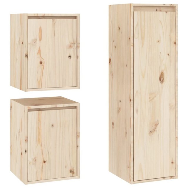 vidaXL TV-Schrank TV-Schränke 3 Stk Massivholz Kiefer Lowboard Lowboard günstig online kaufen