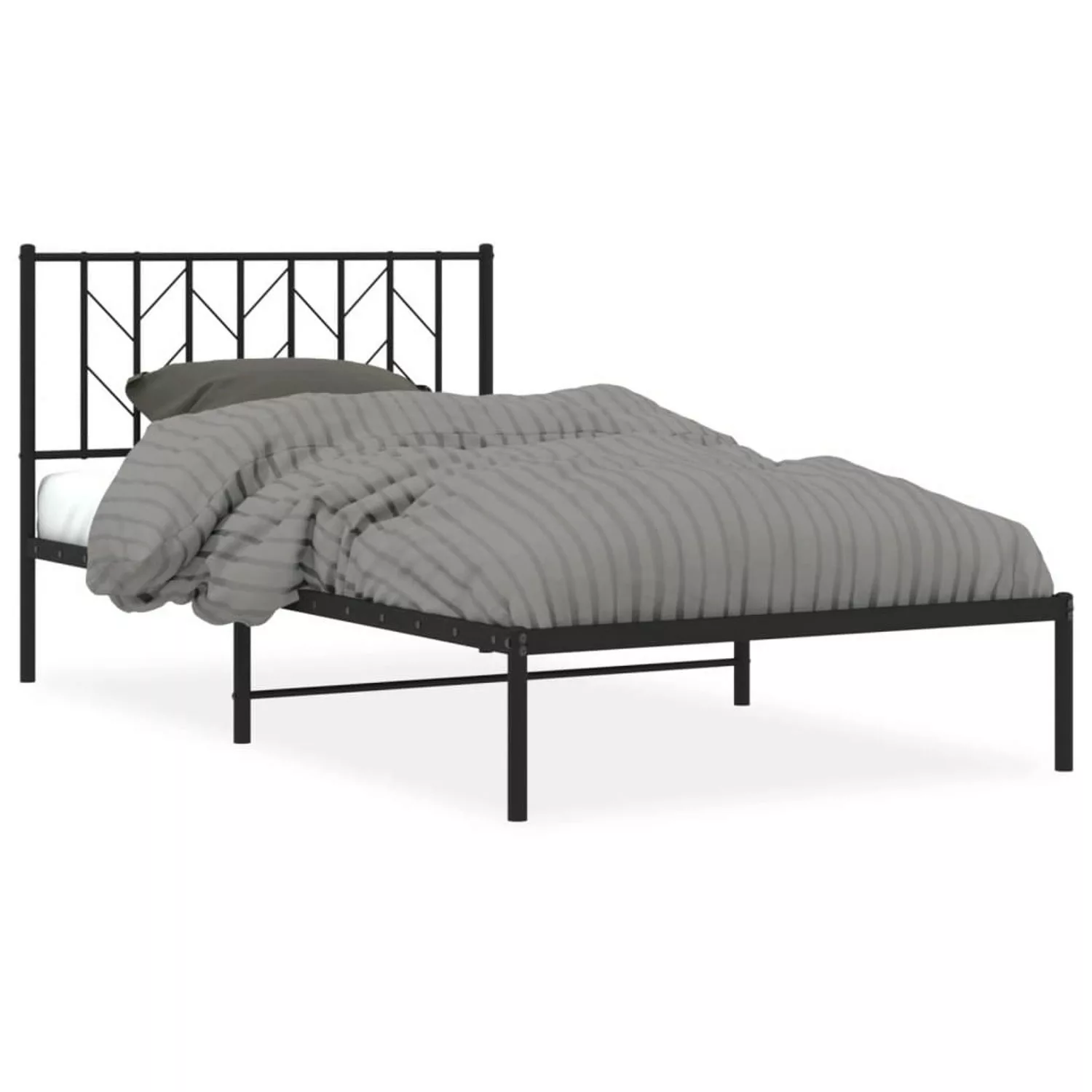 vidaXL Bettgestell mit Kopfteil Metall Schwarz 107x203 cm Modell 11933638 günstig online kaufen