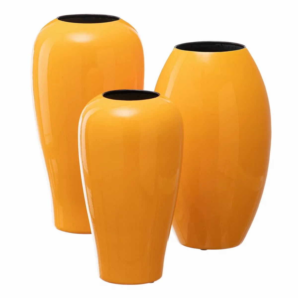 Vase 21,5 X 21,5 X 41 Cm Aus Keramik Gelb günstig online kaufen