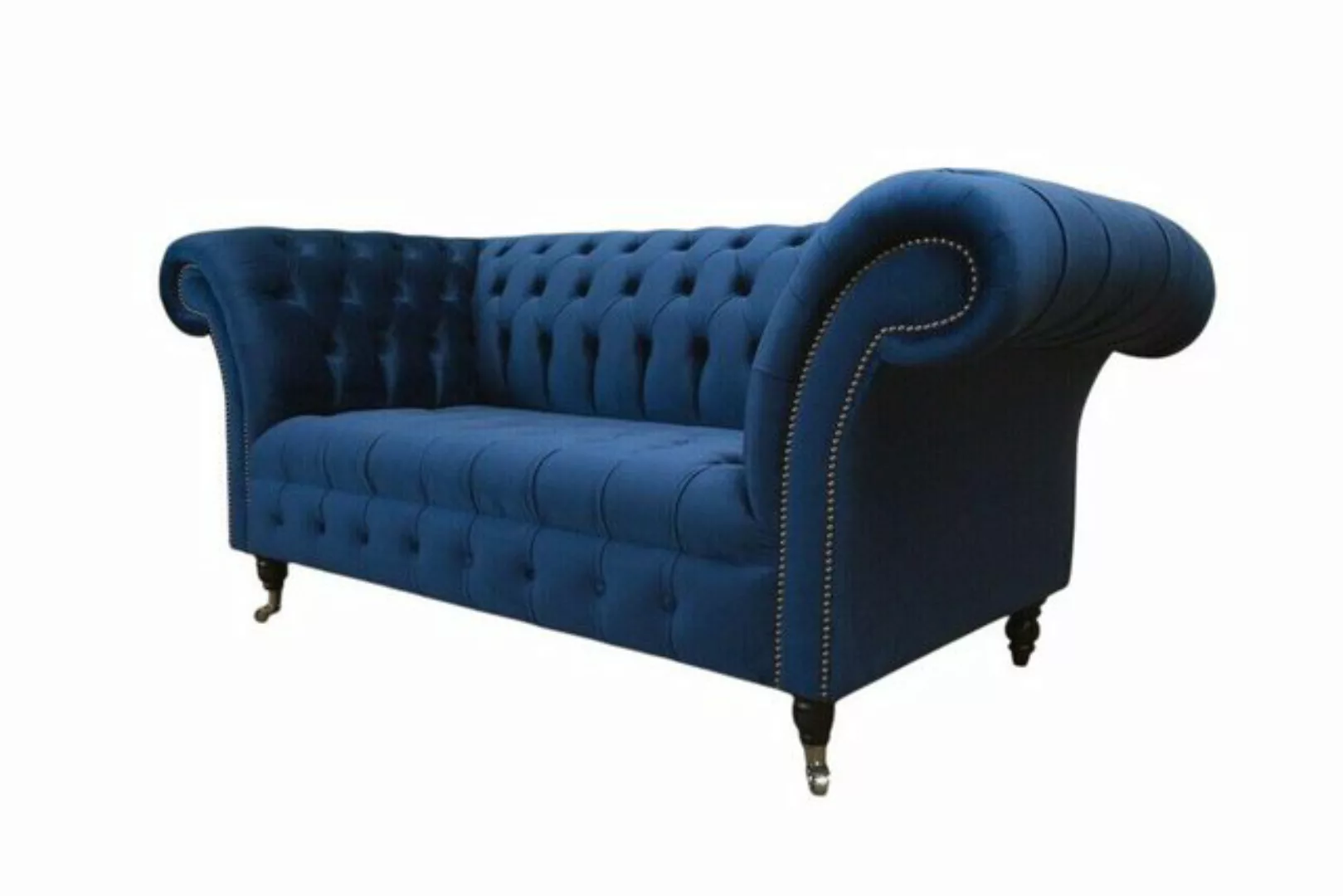 Xlmoebel Sofa Traditionelles Chesterfield-Sofa in Blau mit Polstergarnitur, günstig online kaufen