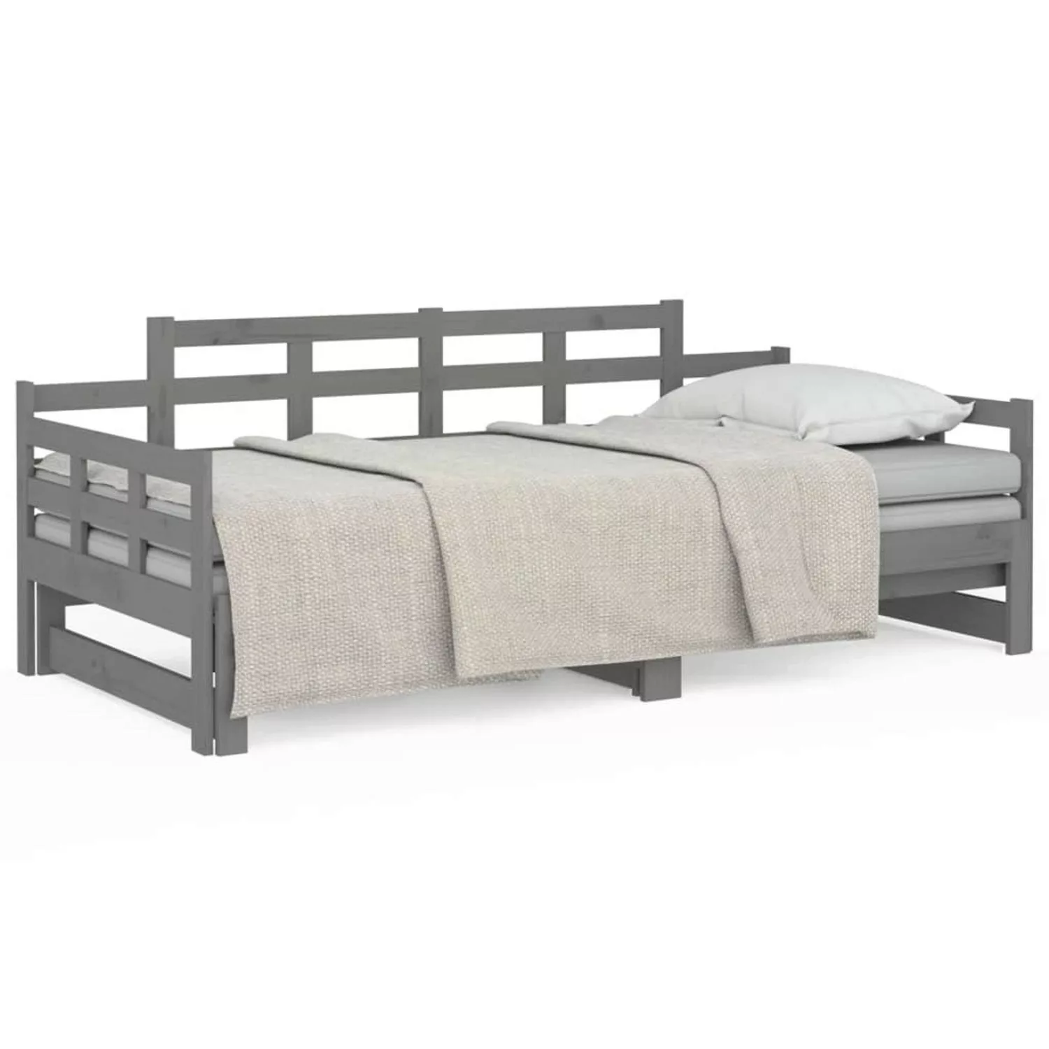 vidaXL Tagesbett Ausziehbar Grau Massivholz Kiefer 2x(90x200) cm1279860 günstig online kaufen