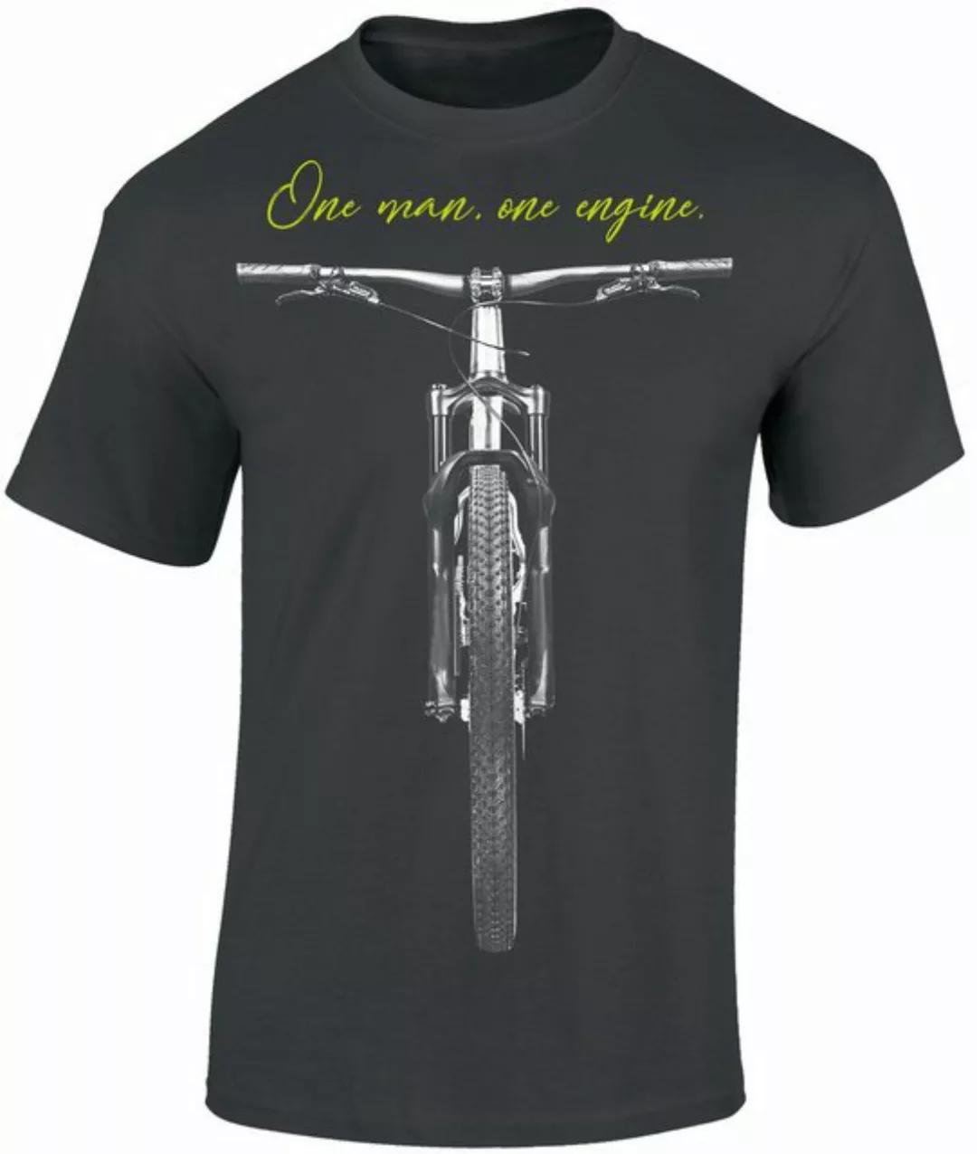 Baddery Print-Shirt Fahrrad T-Shirt: "One Man One Engine", hochwertiger Sie günstig online kaufen