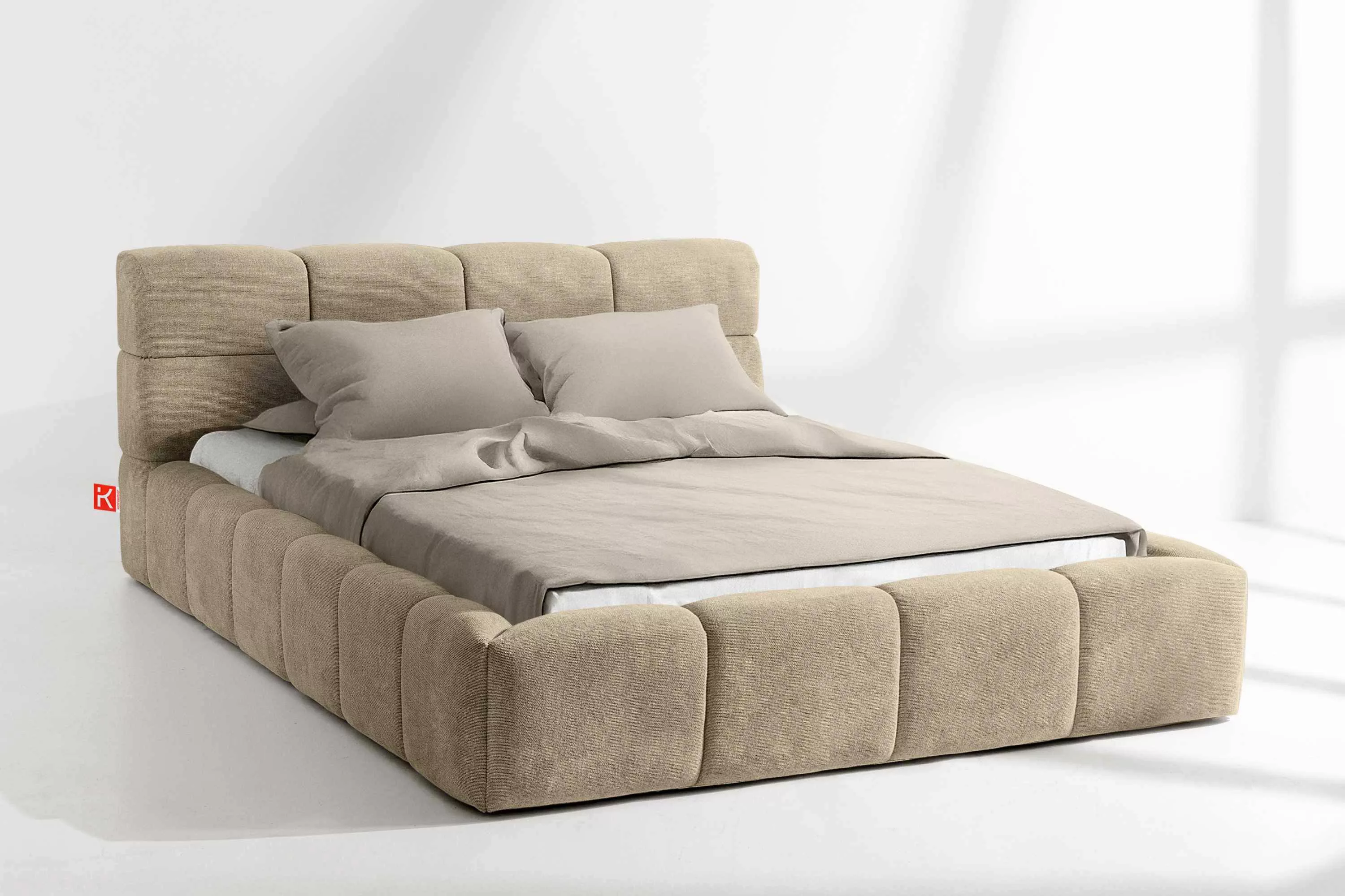 KONSIMO® Polsterbett Doppelbett AERI mit Stauraum, günstig online kaufen