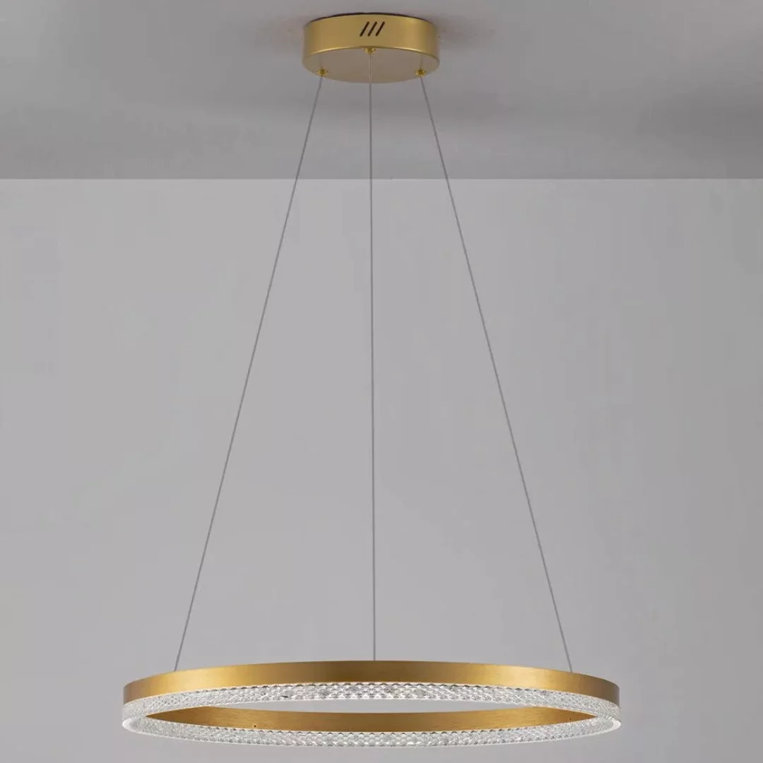 LED Pendelleuchte Adria in Messing und Transparent 32W 3288lm günstig online kaufen