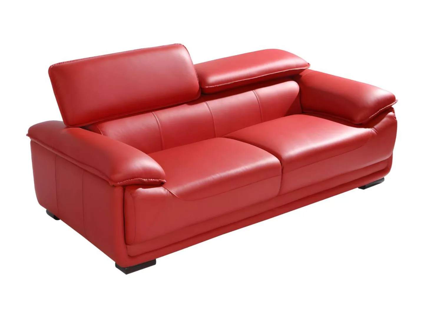 Ledersofa 3-Sitzer - Rot - MACELO günstig online kaufen