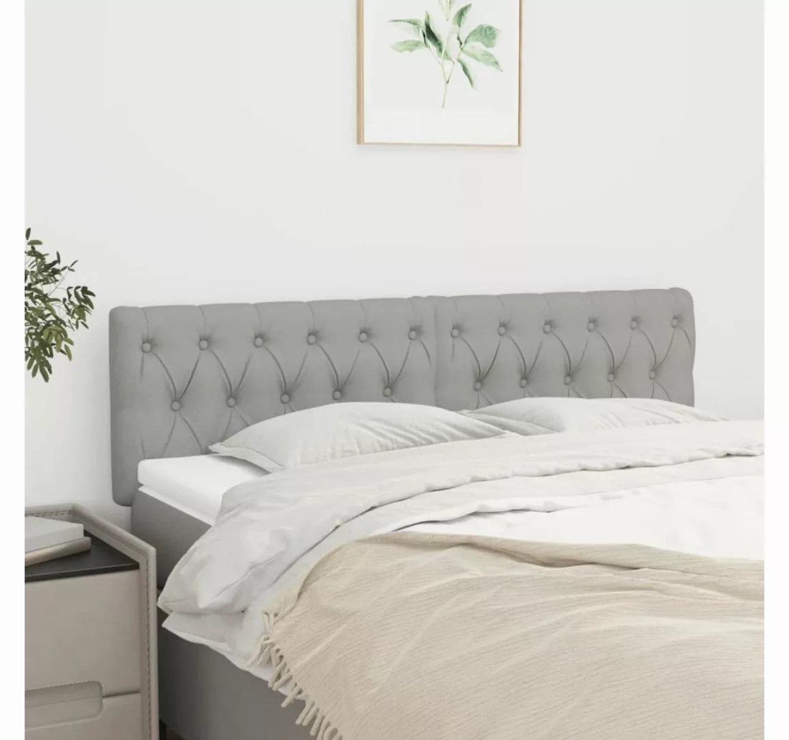 vidaXL Bett, Kopfteile 2 Stk. Hellgrau 80x7x78/88 cm Stoff günstig online kaufen