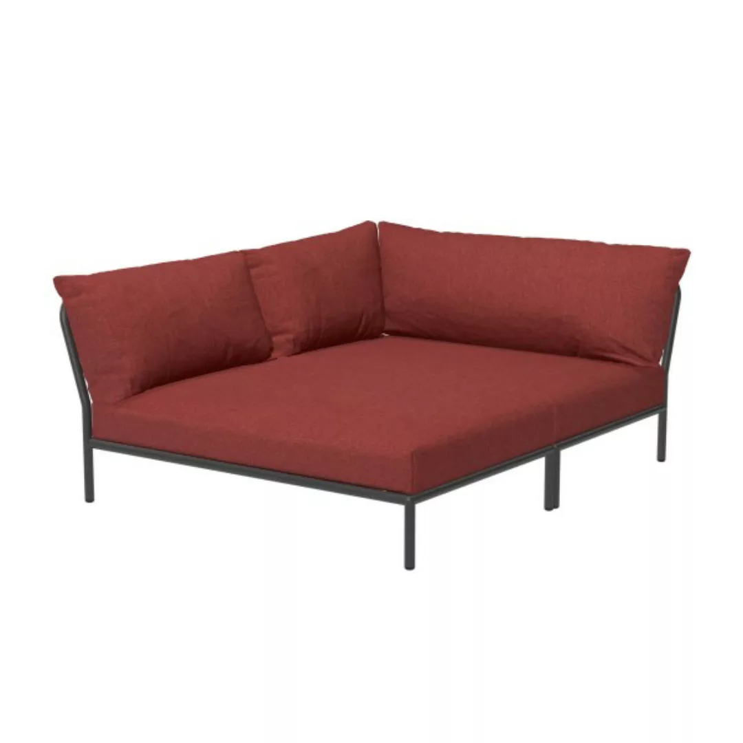 LEVEL2 Outdoor Eck-Sofa Lounge-Modul 5 Scharlachrot Dunkelgrau Links günstig online kaufen
