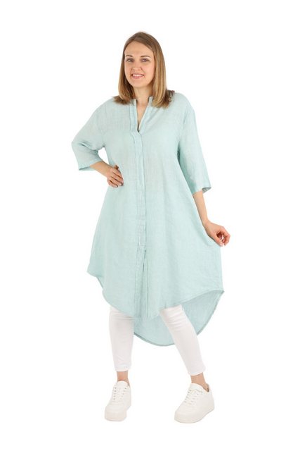MIRROSI Longbluse Hemdblusenkleid aus 100% Leinen, Made in Italy 100% Leine günstig online kaufen