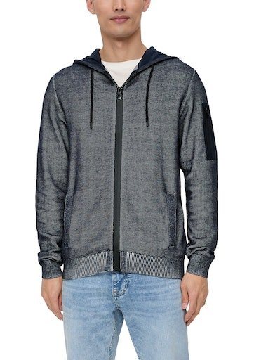 s.Oliver Kapuzenstrickjacke mit gummiertem Reißverschluss günstig online kaufen