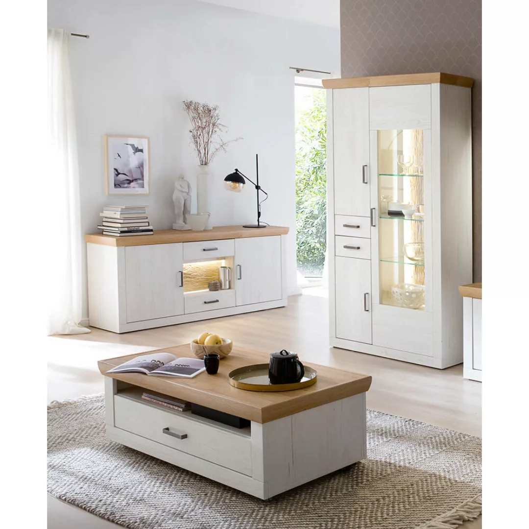 Wohnzimmer Möbel Set MARINGA-05 inkl. Sideboard, Kombi-Vitrine und Couchtis günstig online kaufen