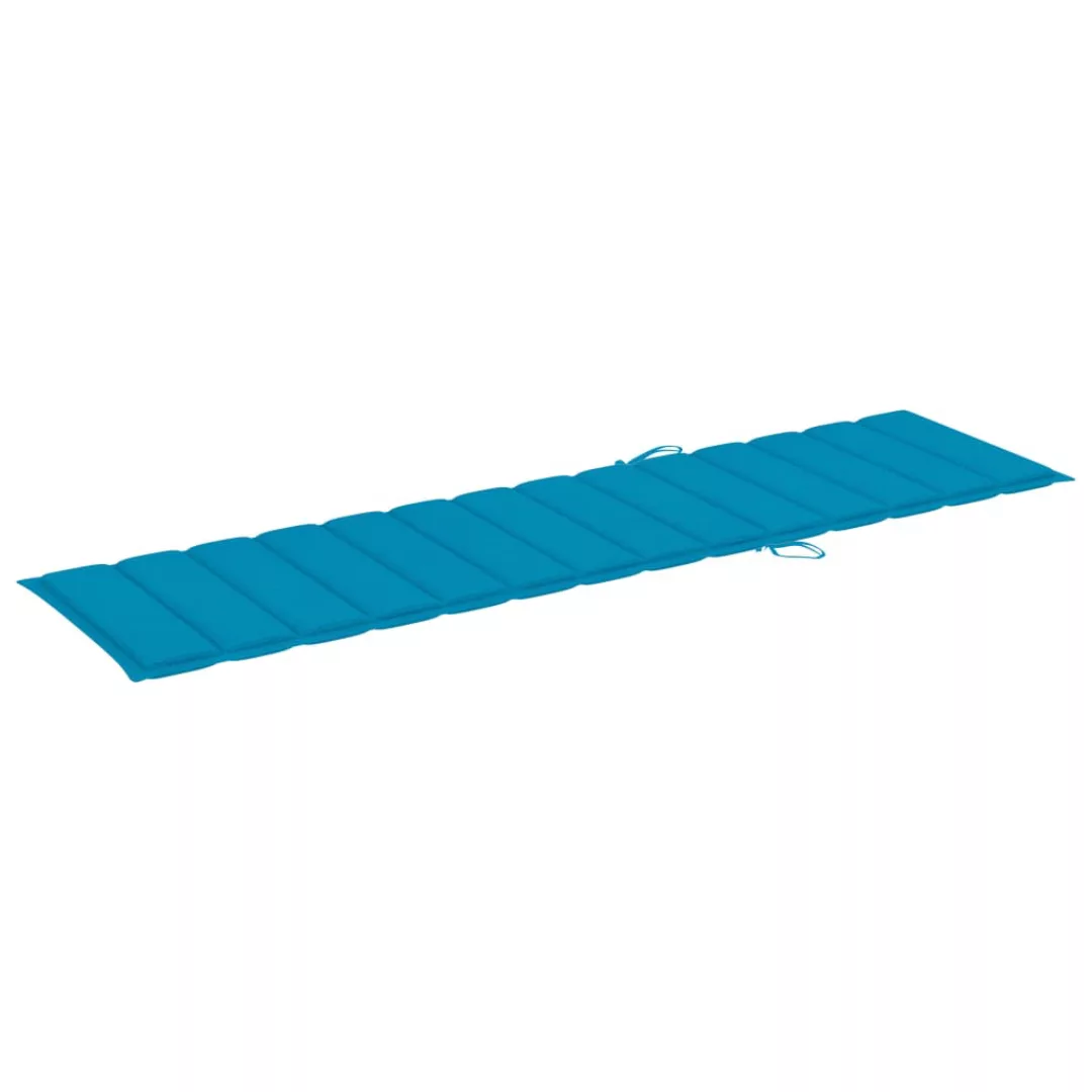 Sonnenliegen-auflage Blau 200x50x4 Cm Stoff günstig online kaufen